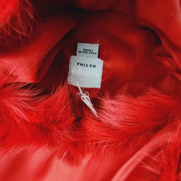 Vintage Wilsons Leather Red Rabbit Fur Crossbody Bag | Y2K Mini Fuzzy Purse - Picture 10 of 10